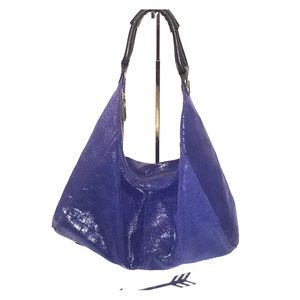 LOLA BERNARD midnight blue shimmer slouchy bag